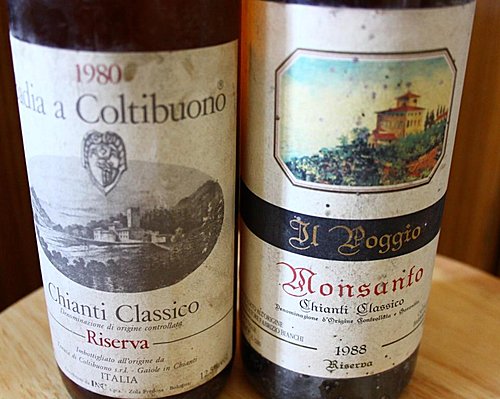 Badia a Coltibuono Chianti Classico Riserva 1980 和 Castello di Monsanto Chianti Classico Riserva Il Poggio 1988